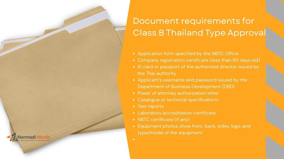Document Requirements for Thailand Type Approval 3