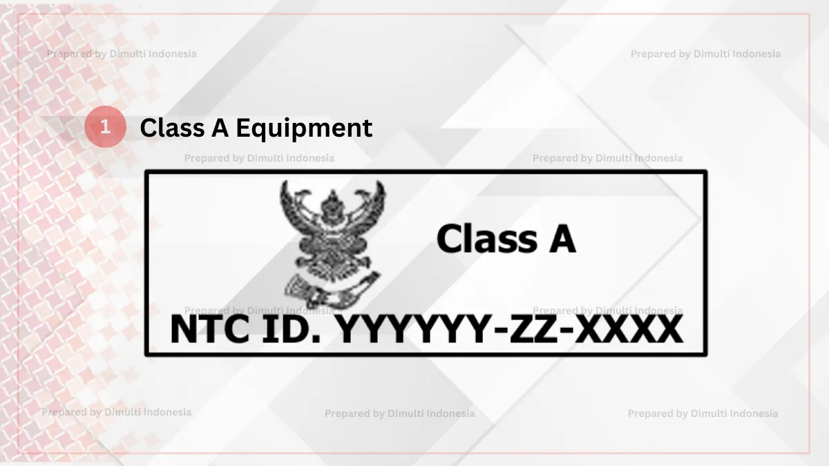 Thailand Type Approval Label - Class A