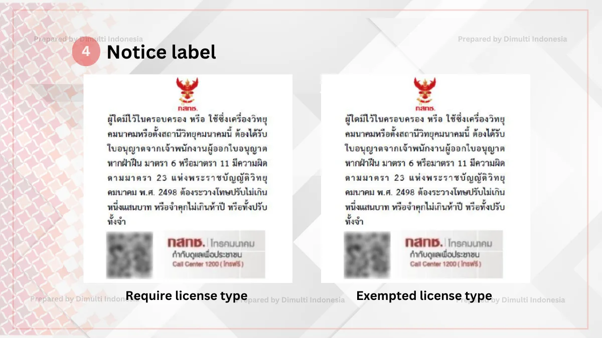 What are the Label Requirements for Thailand Type Approval 5