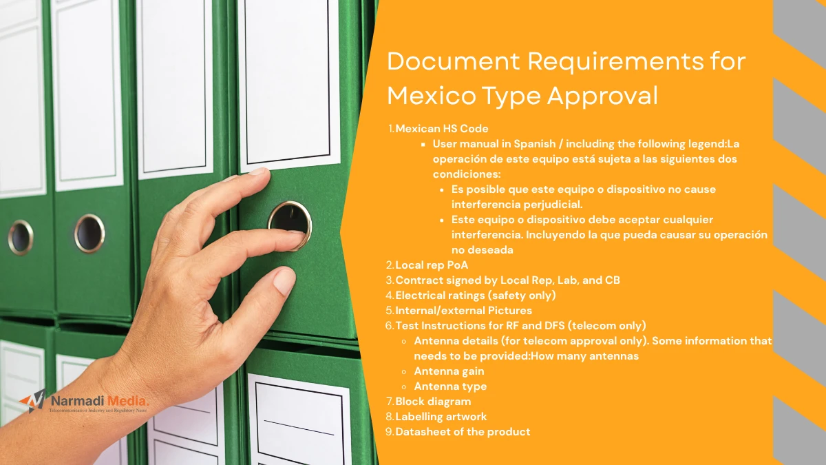 Document Requirements for Mexico Type Approval 2