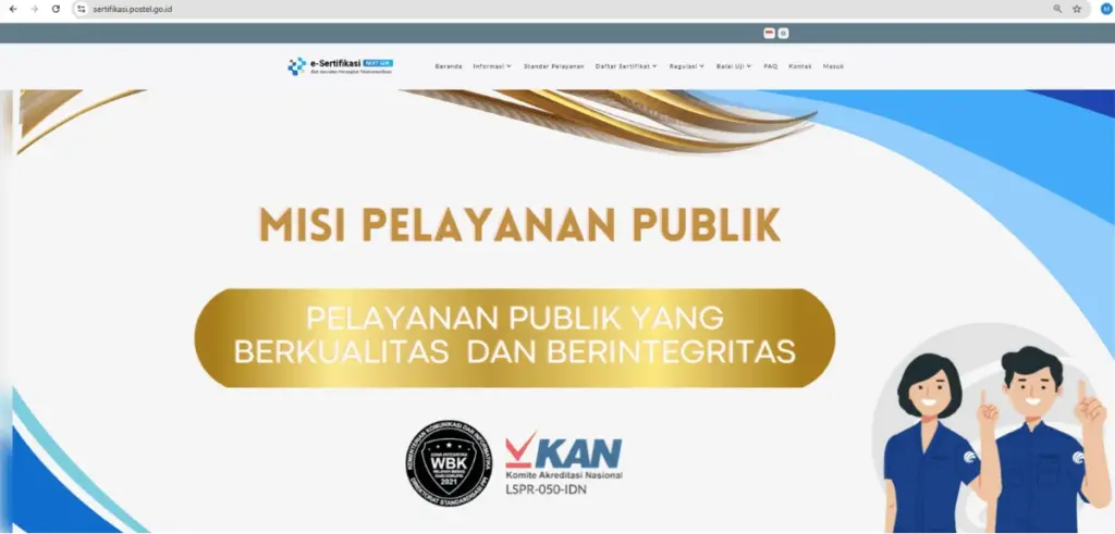 Hasil Buka laman sertifikasi djid.