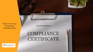 Ilustrasi sertifikat yang dikeluarkan untuk alat telekomunikasi. Ini semua tentang penerbitan sertifikat DJID.