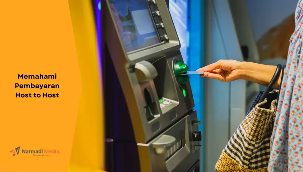 Ilustrasi melakukan transaksi di ATM, salah satu loket pembayaran dalam sistem pembayaran host to host.