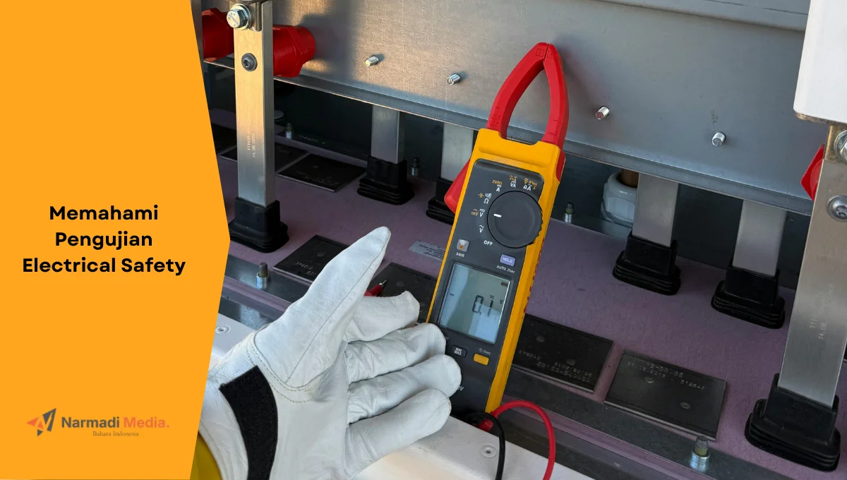 Ilustrasi pengujian electrical safety pada sebuah produk berbasis catu daya AC.