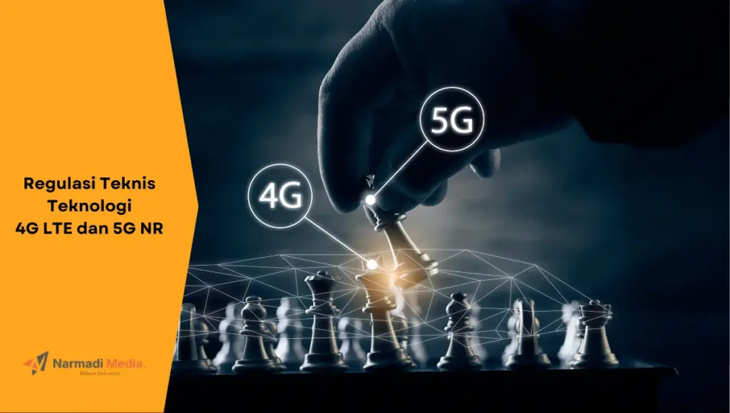 Ilustrasi teknologi 4G LTE dan 5G NR.