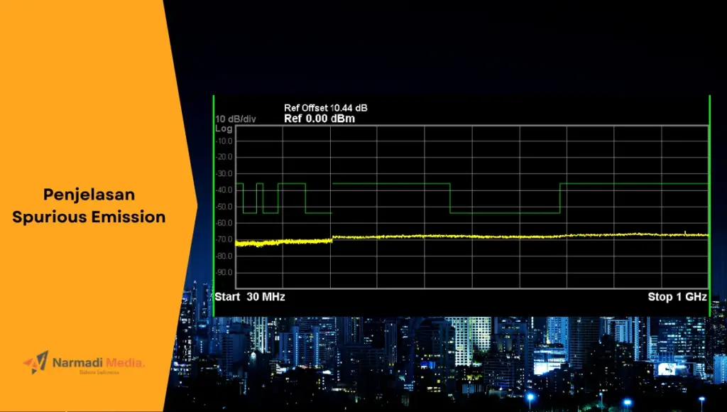 Contoh pengujian spektrum gelombang radio. Ini penjelasan tentang spurious emission yang perlu dipahami.