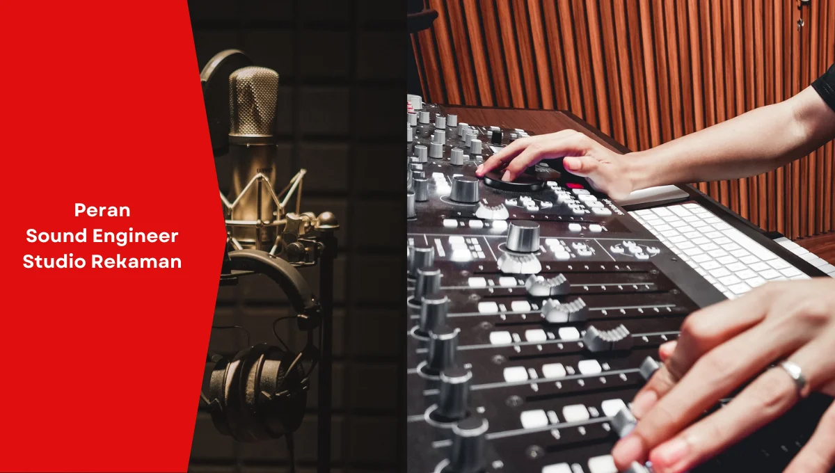 Sound engineer studio rekaman Dimulti Music sedang menjalankan tugasnya.