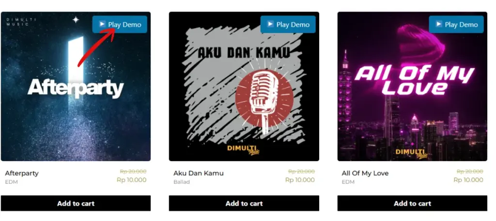 Dengarkan Demo Lagu bebas royalti Dimulti Music.