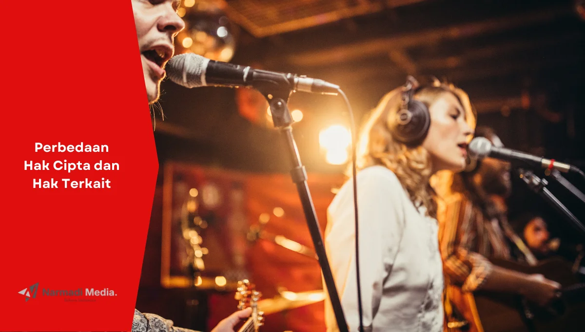 Ilustrasi penyanyi. Ini perbedaan hak cipta dan hak terkait dalam industri musik.