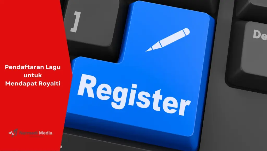 Ilustrasi tombol pendaftaran. Ini cara pendaftaran lagu untuk mendapatkan royalti.